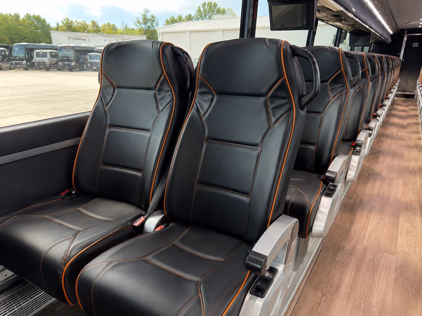 through the network you can request white black or silver buses to match your wedding colors
