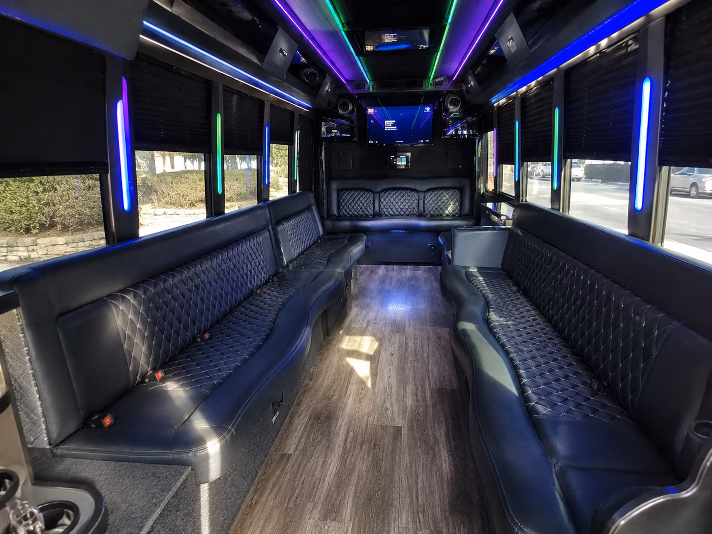 virginia beach 15 passenger party bus interior