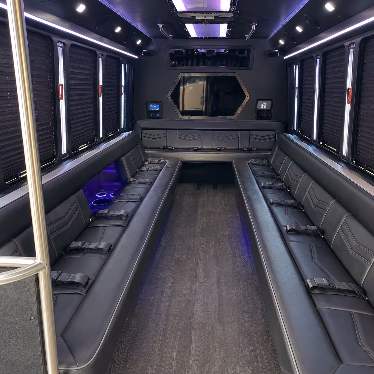 virginia beach 18 passenger party bus interior