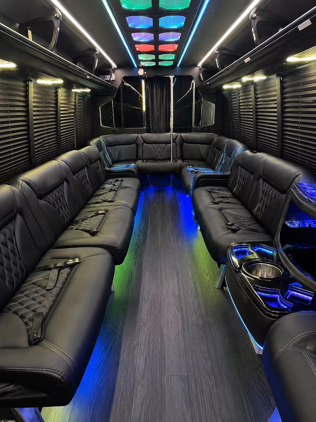 virginia beach 20 passenger party bus interior