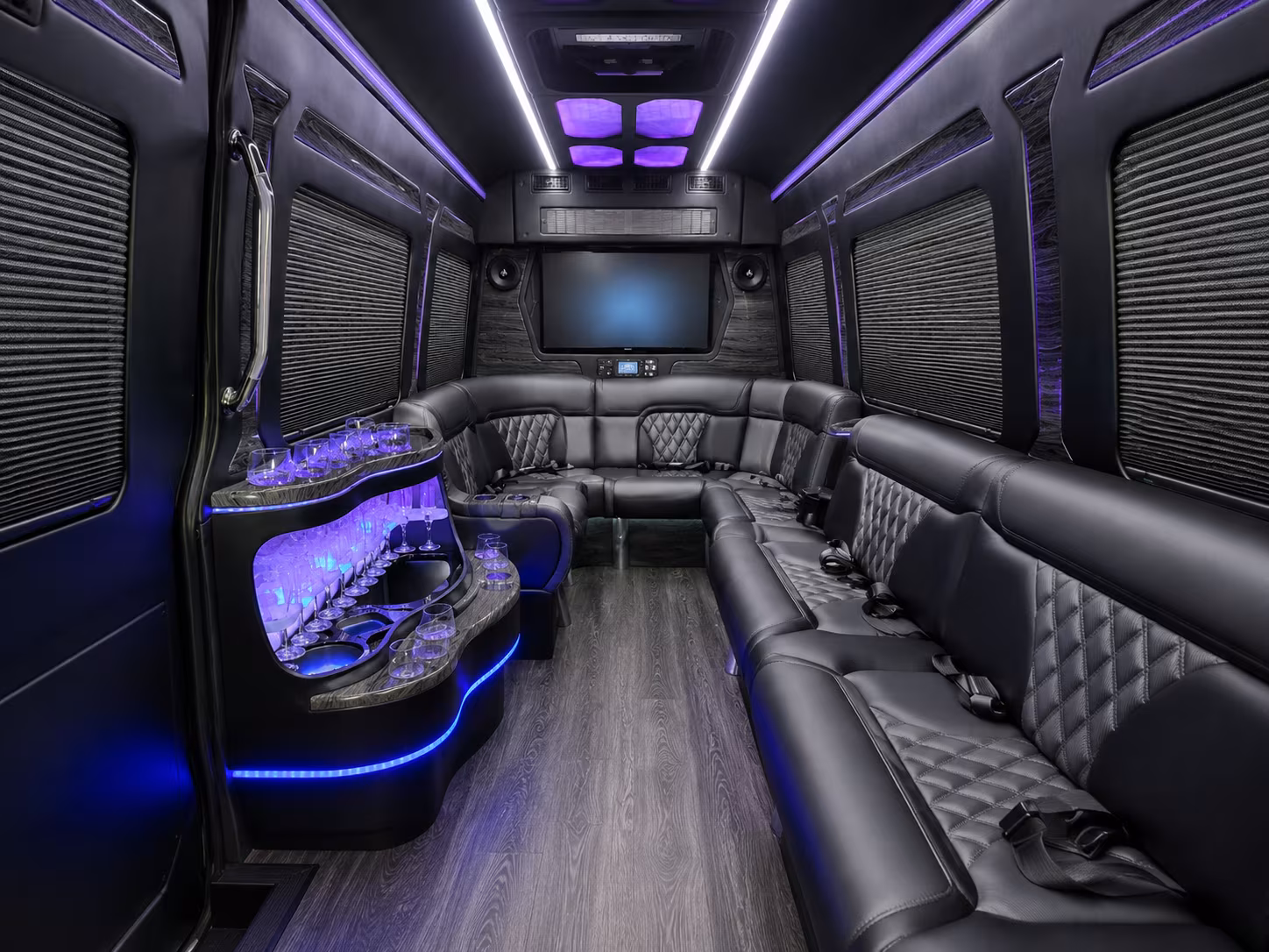 virginia beach 25 passenger party bus inside